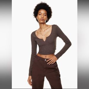 Aritzia TNA waffle scoopneck longsleeve